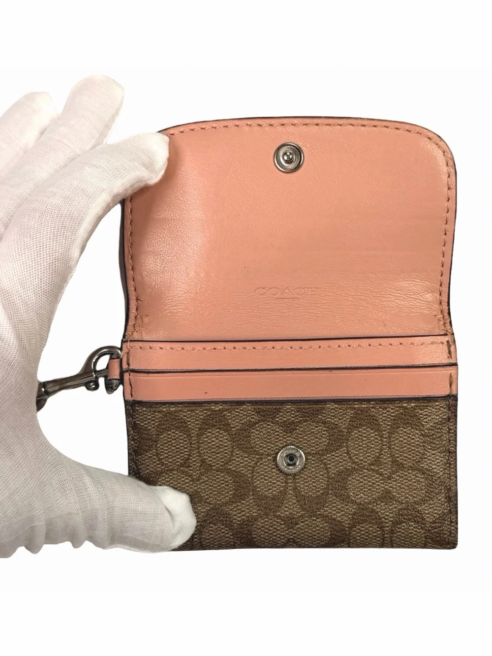 COACH F59176 Card Pouch In Signature Canvas With Fruit Print - 4” x 3”